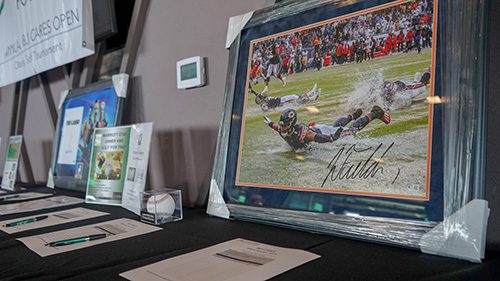 This year's fundraiser featured a variety of memorable keepsakes, including signed photos and memorabilia.