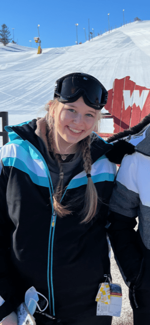 Hannah experienced a downhill skiing