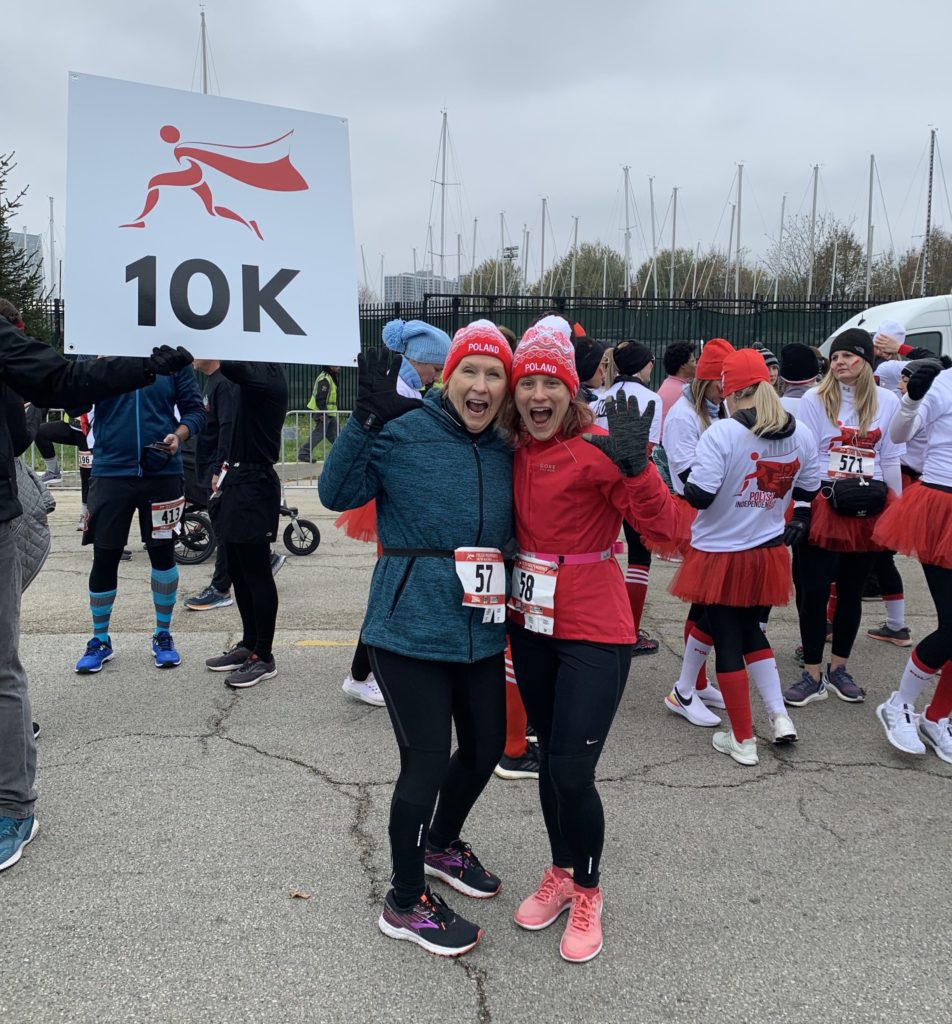 Marlene and her daughter completing a 10K