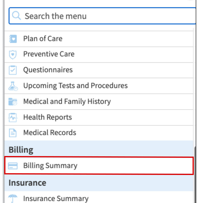 Billing Summary