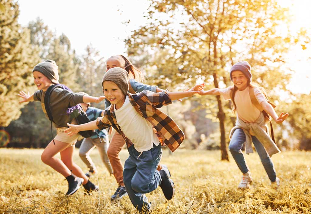 Kids playing in a park