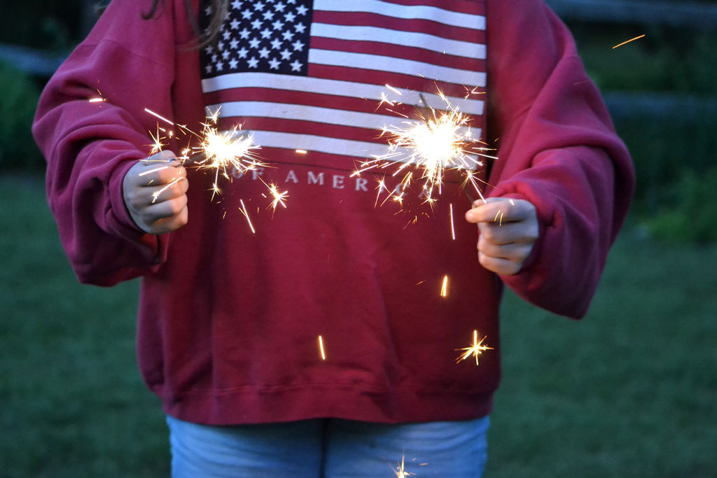 lighting a firecracker