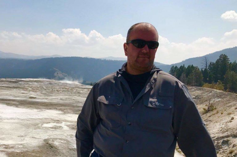 Rob on vacation in Yellowstone, 2019