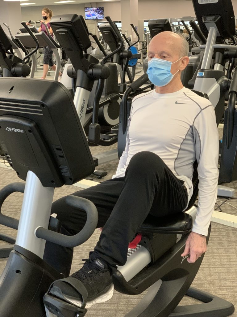 Working out after robotic knee replacement surgery is easy for George.